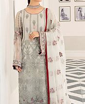 Flossie Light Grey Chiffon Suit- Pakistani Chiffon Dress