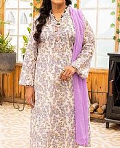 Gul Ahmed Ivory/Purple Lawn Kurti- Pakistani Lawn Dress