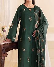 Iznik Bottle Green Lawn Suit- Pakistani Lawn Dress