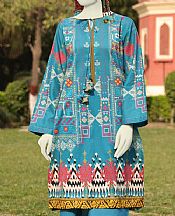 Junaid Jamshed Denim Blue Lawn Suit (2 Pcs)- Pakistani Designer Lawn Suits