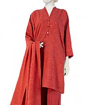 Junaid Jamshed Rust Jacquard Suit- Pakistani Winter Dress