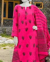 Junaid Jamshed Hot Pink Jacquard Suit- Pakistani Winter Dress
