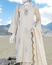Junaid Jamshed Ivory Karandi Suit- Pakistani Winter Dress