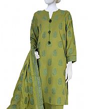 Junaid Jamshed Olive Green Jacquard Suit- Pakistani Winter Clothing
