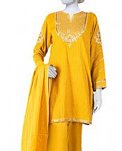 Junaid Jamshed Golden Yellow Striped Suit- Pakistani Winter Clothing