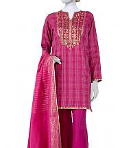 Junaid Jamshed Hot Pink Striped Suit- Pakistani Winter Clothing