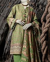 Junaid Jamshed Drab Green Lawn Suit- Pakistani Lawn Dress