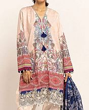 Khaadi Ivory/Blue Cotton Satin Suit