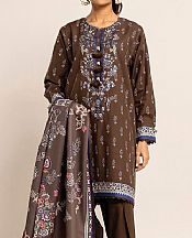 Khaadi Brown Khaddar Suit- Pakistani Winter Clothing