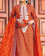 Khaadi Bright Orange Lawn Suit
