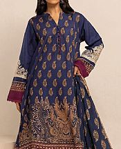 Khaadi Denim Blue Khaddar Suit- Pakistani Winter Clothing