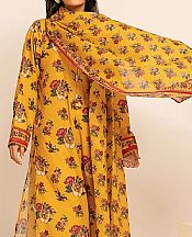 Khaadi Mustard Cambric Suit (2 Pcs)- Pakistani Lawn Dress