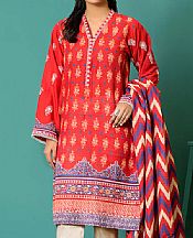 Lsm Flame Red Khaddar Suit (2 Pcs)- Pakistani Winter Clothing