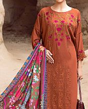 Maria B Vivid Auburn Linen Suit- Pakistani Winter Clothing