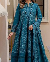 Marjjan Teal Blue Karandi Suit- Pakistani Winter Dress