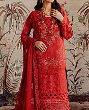 Marjjan Vermillion Red Karandi Suit- Pakistani Winter Dress