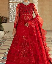 Maryam Hussain Scarlet Net Suit- Pakistani Chiffon Dress