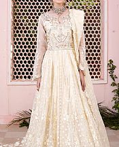 Maryams Off-white Organza Suit- Pakistani Chiffon Dress
