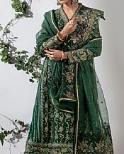 Maryum N Maria Green Organza Suit- Pakistani Designer Chiffon Suit