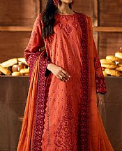 Maryum N Maria Shocking Orange Lawn Suit- Pakistani Lawn Dress