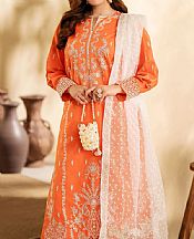 Maryum N Maria Burning Orange Lawn Suit- Pakistani Designer Lawn Suits