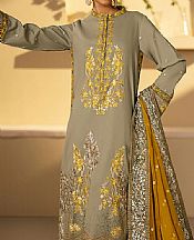 Maryum N Maria Grey Olive Lawn Suit- Pakistani Designer Lawn Suits
