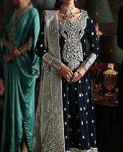 Mushq Teal Velvet Suit- Pakistani Winter Dress