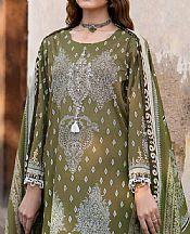 Nishat Olive Green Lawn Suit- Pakistani Lawn Dress