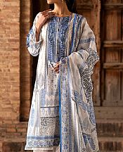 Nishat White/Blue Lawn Suit- Pakistani Designer Lawn Suits