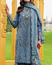 Parishay Bluish Grey Khaddar Suit- Pakistani Winter Dress
