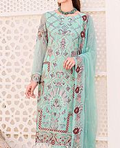 Ramsha Light Turquoise Chiffon Suit- Pakistani Designer Chiffon Suit