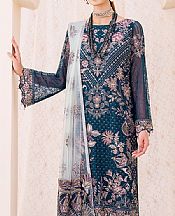 Ramsha Teal Blue Chiffon Suit- Pakistani Chiffon Dress