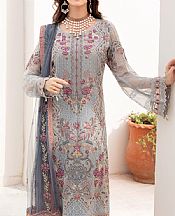 Ramsha Slate Grey Chiffon Suit- Pakistani Chiffon Dress