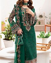 Ramsha Green Chiffon Suit- Pakistani Designer Chiffon Suit