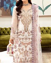 Ramsha Off-white Organza Suit- Pakistani Chiffon Dress