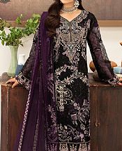 Ramsha Black Organza Suit- Pakistani Chiffon Dress
