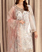 Ramsha Off-white Organza Suit- Pakistani Chiffon Dress