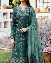 Ramsha Bottle Green Lawn Suit- Pakistani Lawn Dress