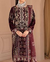 Ramsha Burgundy Velvet Suit