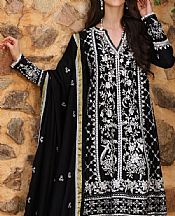 Saadia Asad Black/White Linen Suit- Pakistani Winter Clothing