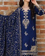 Saadia Asad Blue Zodiac Linen Suit- Pakistani Winter Dress