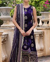 Saadia Asad Dark Indigo Velvet Suit- Pakistani Winter Dress