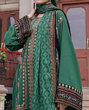 Saira Rizwan Emerald Green Karandi Suit- Pakistani Winter Clothing
