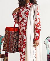 Sana Safinaz Red Slub Suit- Pakistani Winter Dress