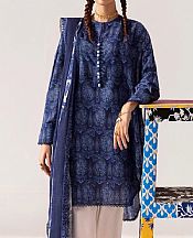Sana Safinaz Royal Blue Slub Suit (2 Pcs)- Pakistani Winter Clothing