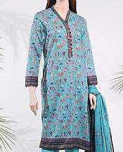 Saya Turquoise Zari Stripe Line Suit- Pakistani Lawn Dress