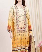 Saya Mustard/White Zari Filament Suit- Pakistani Lawn Dress