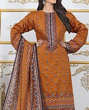 Shaista Golden Brown Viscose Suit- Pakistani Winter Dress
