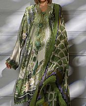 Sobia Nazir Green Silk Suit- Pakistani Designer Chiffon Suit