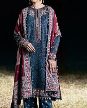 So Kamal Midnight Blue Khaddar Suit- Pakistani Winter Clothing